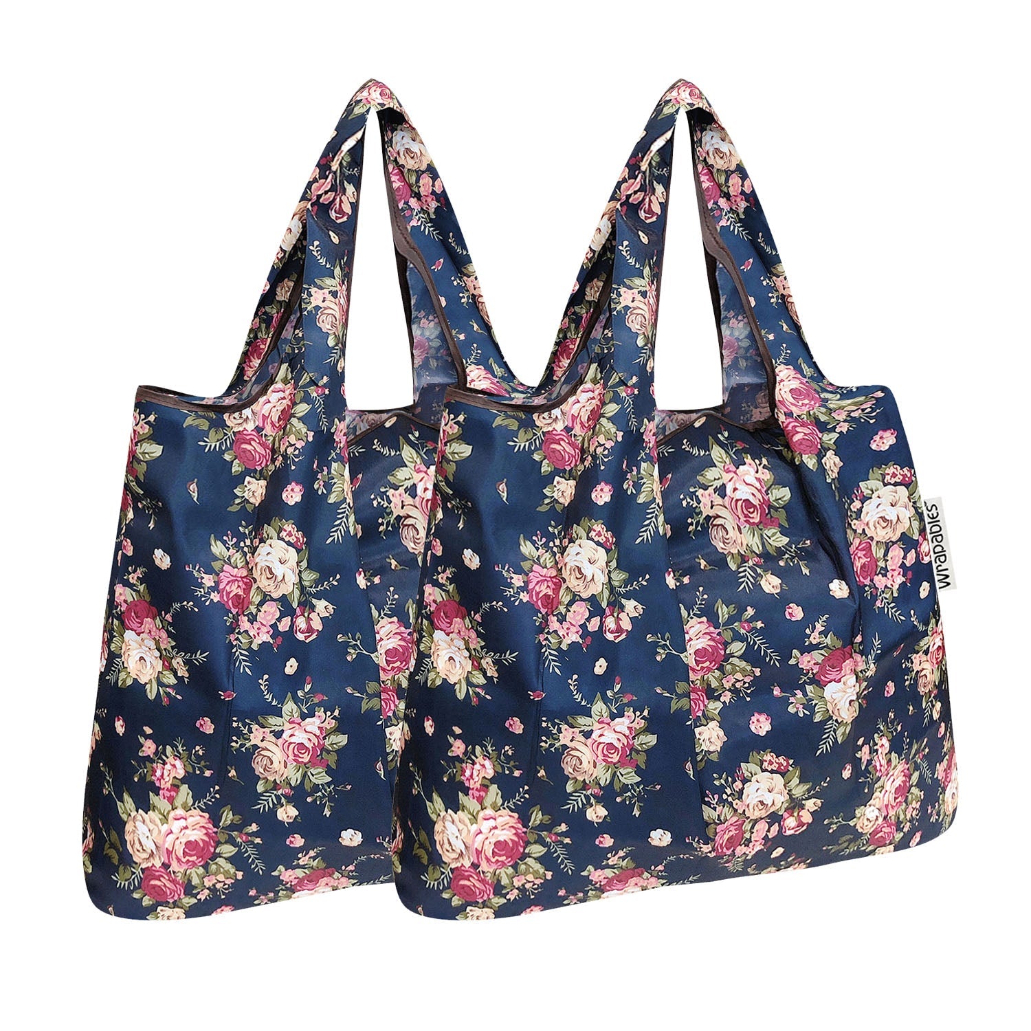 Wrapables Foldable Tote Nylon Reusable Grocery Bag (Set of 2)