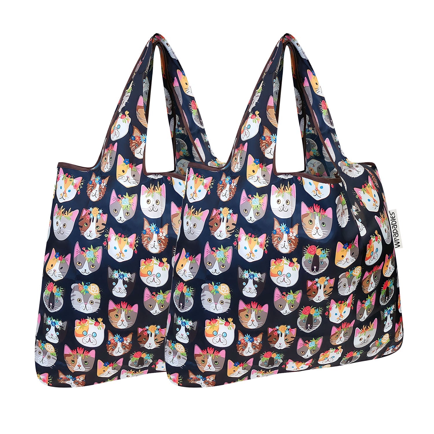 Wrapables Foldable Tote Nylon Reusable Grocery Bag (Set of 2)