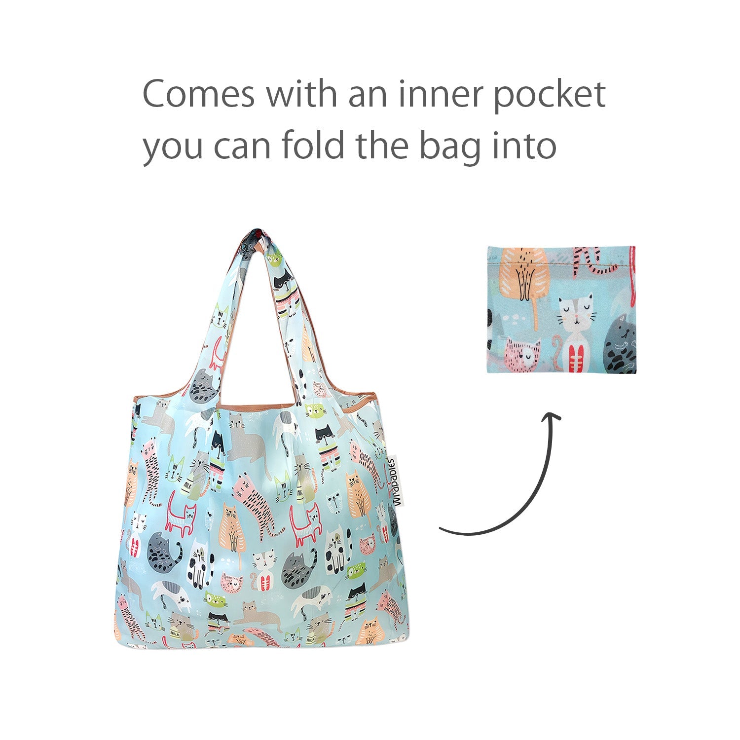 Wrapables Foldable Tote Nylon Reusable Grocery Bag (Set of 2)