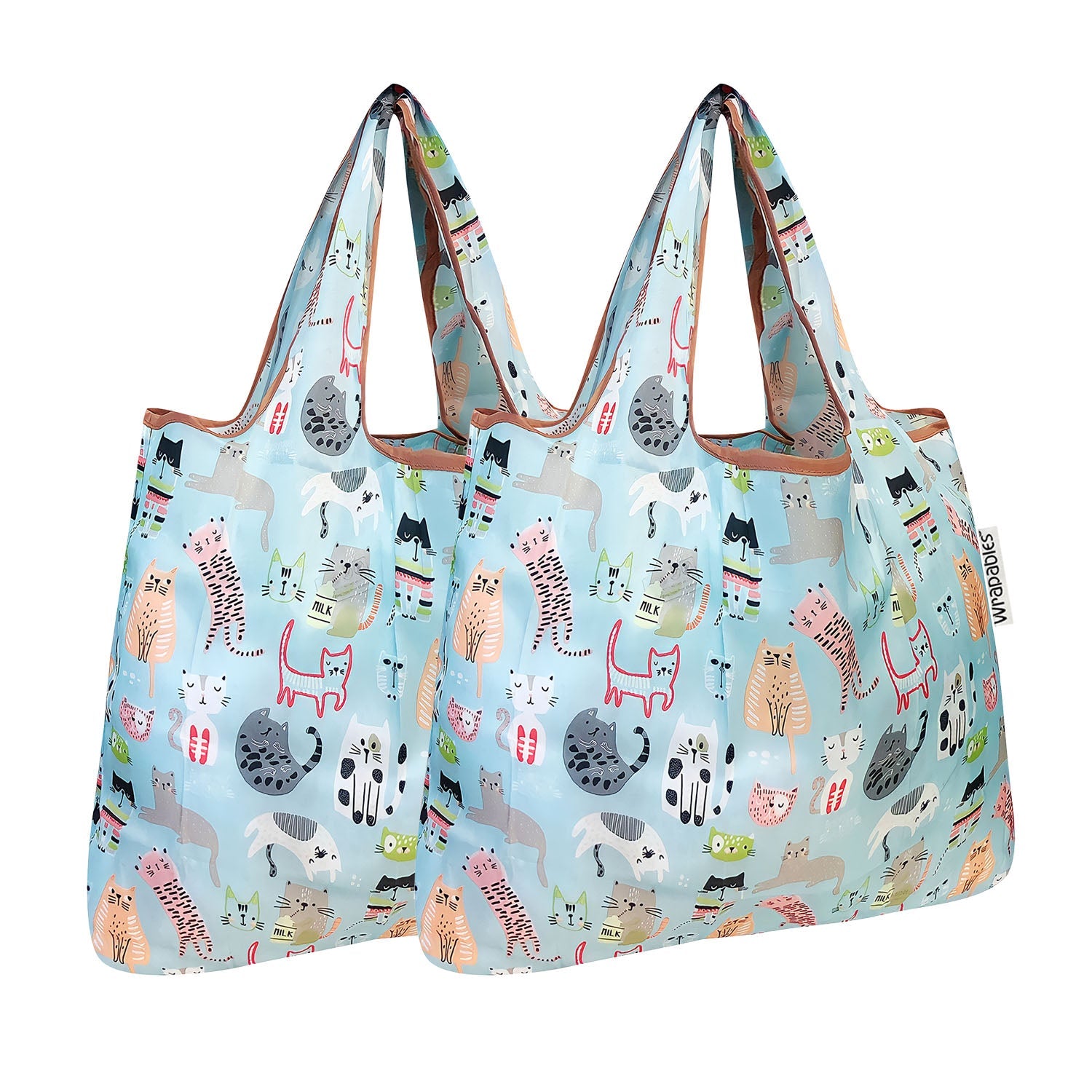 Wrapables Foldable Tote Nylon Reusable Grocery Bag (Set of 2)