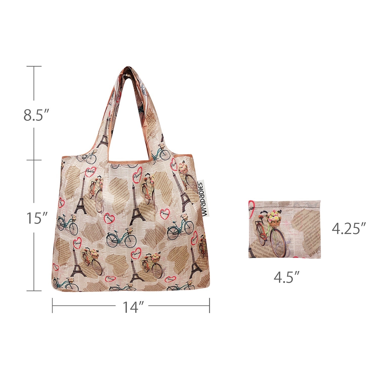 Wrapables Foldable Tote Nylon Reusable Grocery Bag (Set of 2)