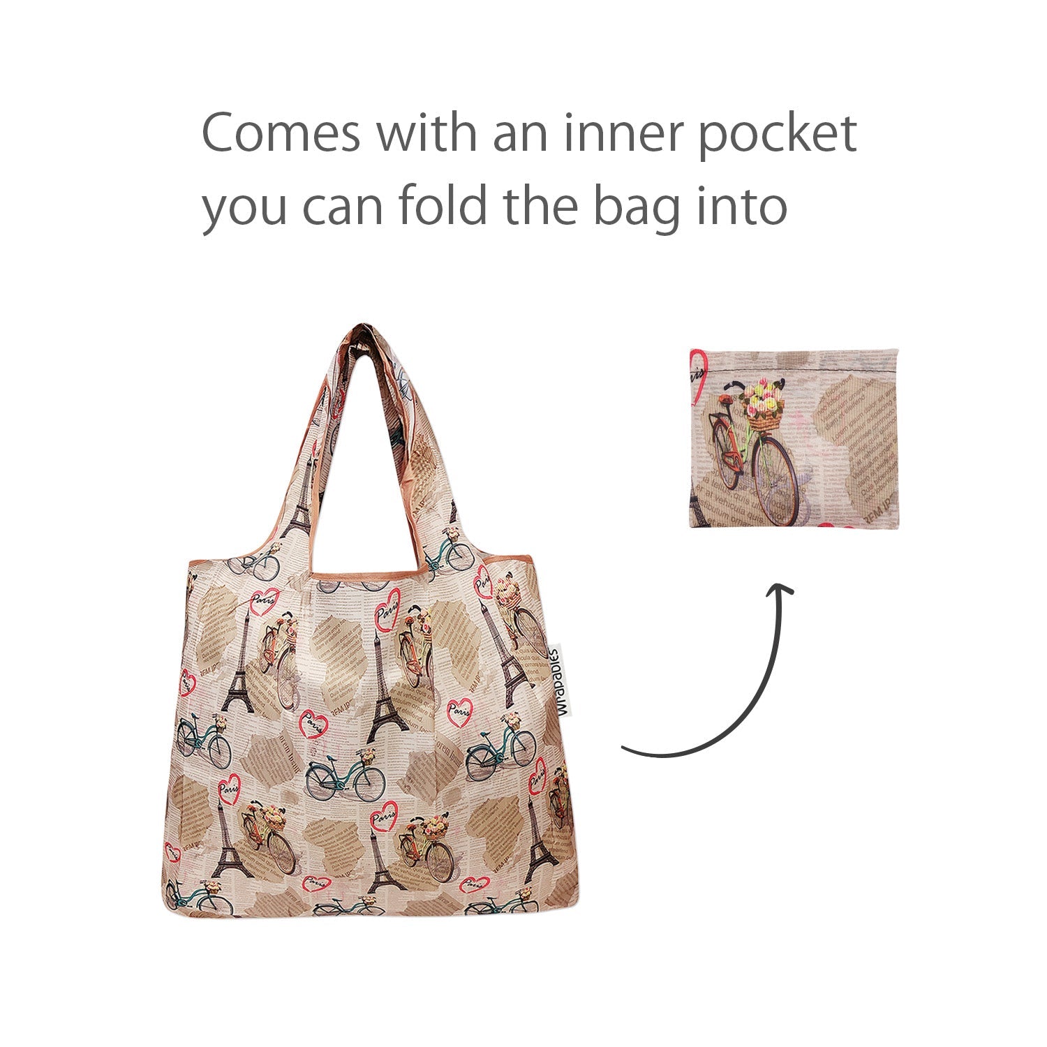 Wrapables Foldable Tote Nylon Reusable Grocery Bag (Set of 2)