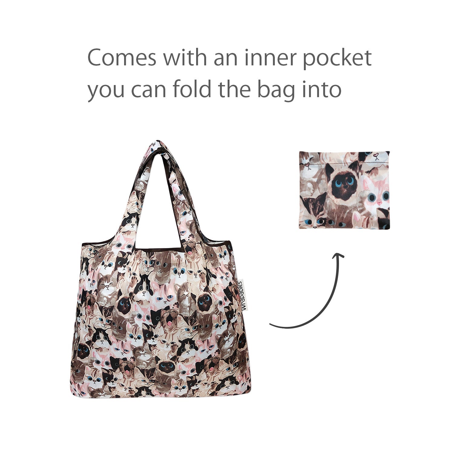 Wrapables Foldable Tote Nylon Reusable Grocery Bag (Set of 2)