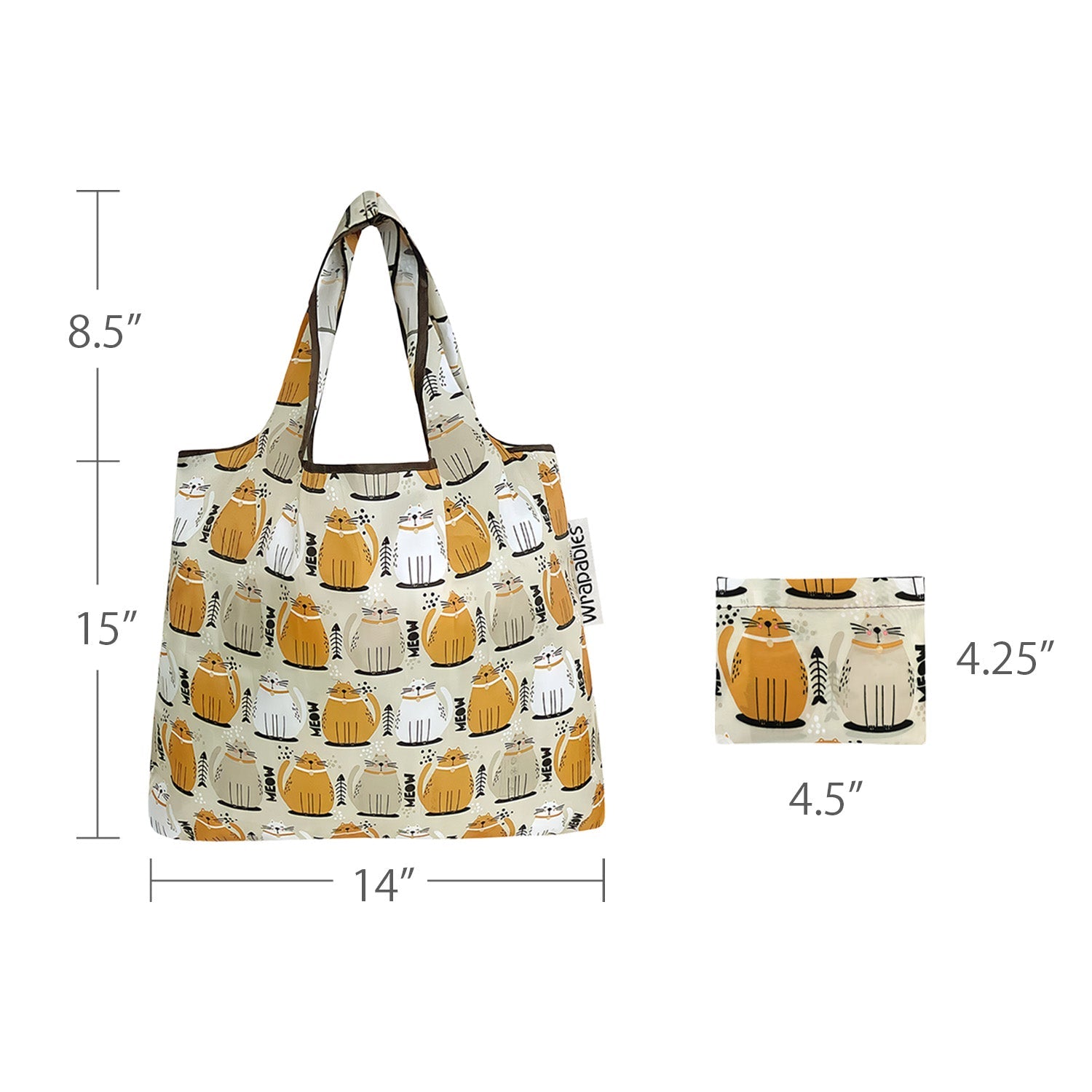 Wrapables Foldable Tote Nylon Reusable Grocery Bag (Set of 2)