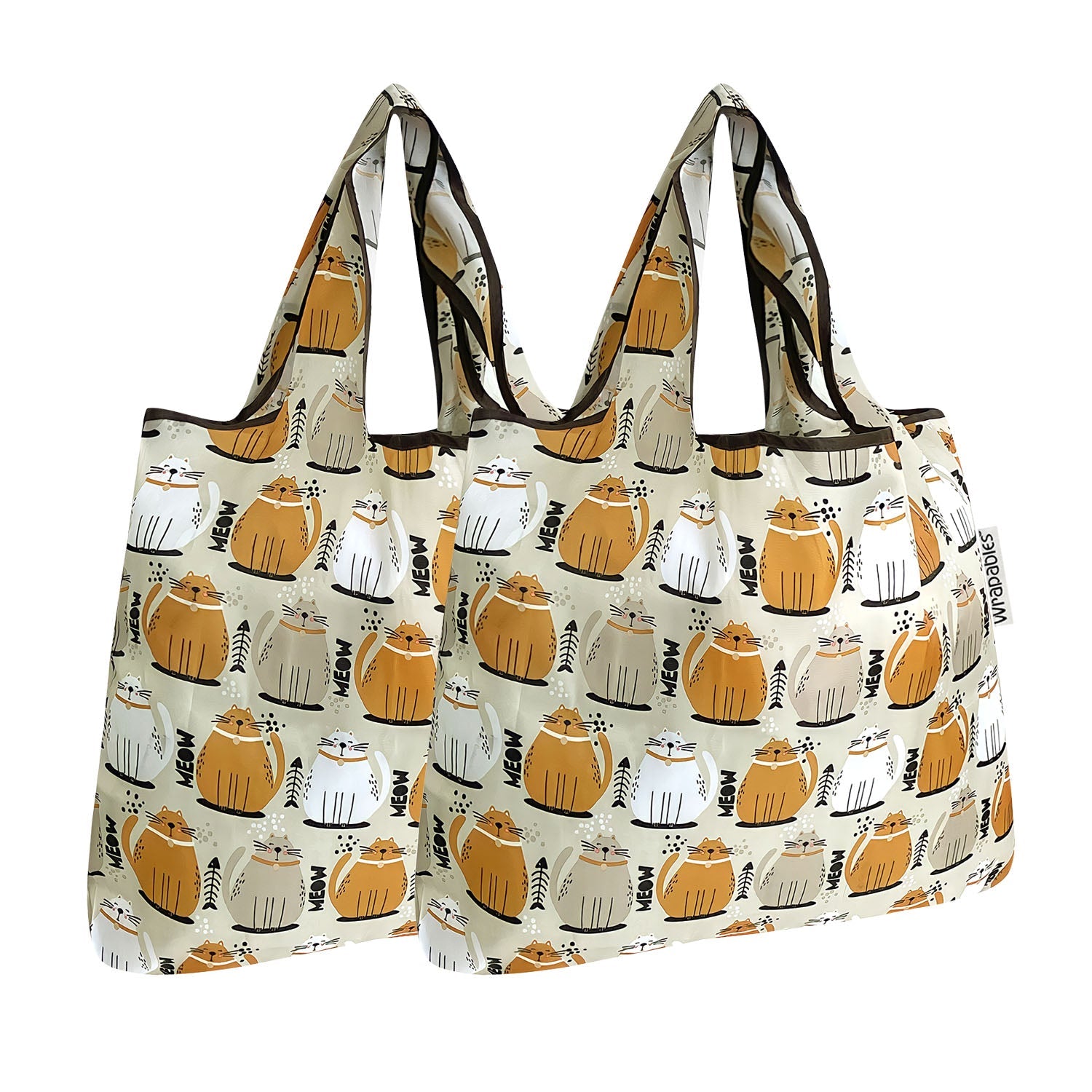 Wrapables Foldable Tote Nylon Reusable Grocery Bag (Set of 2)