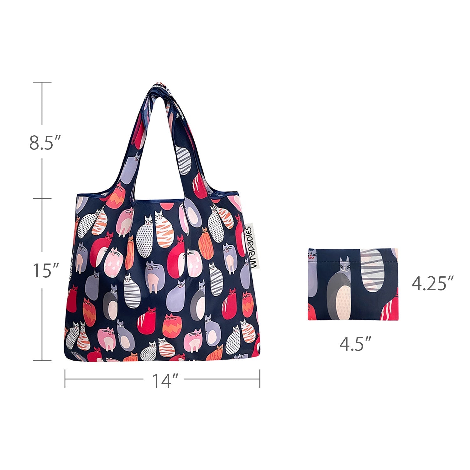 Wrapables Foldable Tote Nylon Reusable Grocery Bag (Set of 2)