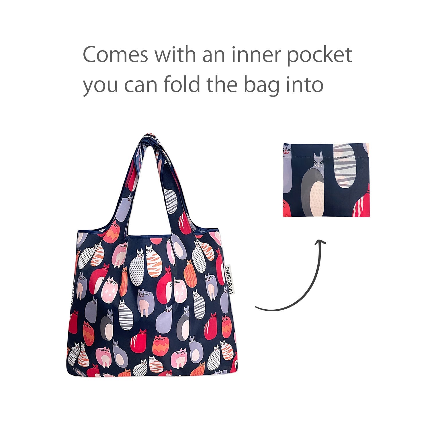Wrapables Foldable Tote Nylon Reusable Grocery Bag (Set of 2)
