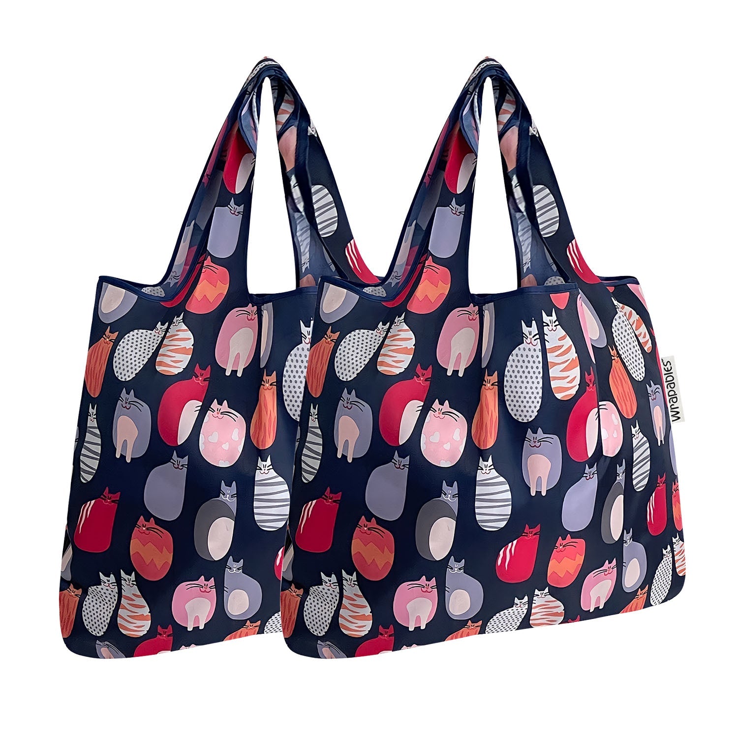Wrapables Foldable Tote Nylon Reusable Grocery Bag (Set of 2)
