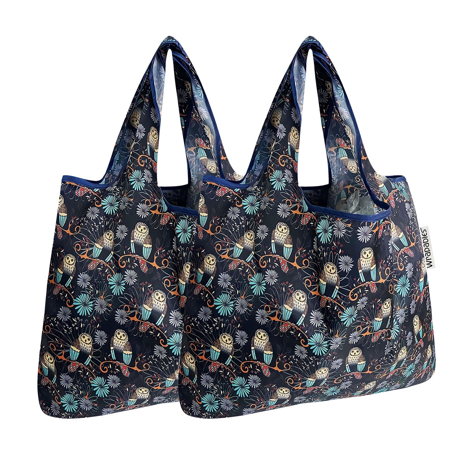 Wrapables Foldable Tote Nylon Reusable Grocery Bag (Set of 2)