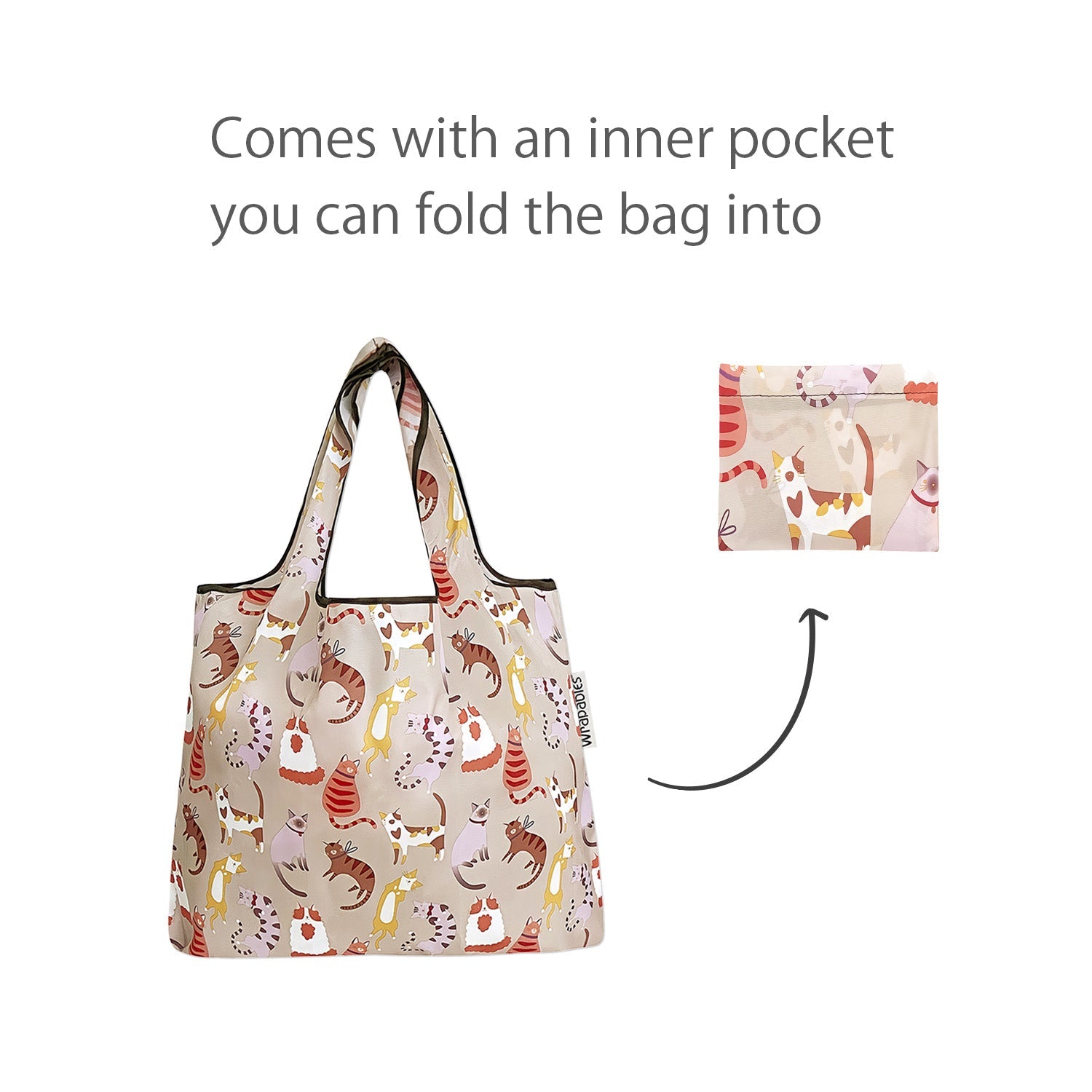 Wrapables Foldable Tote Nylon Reusable Grocery Bag (Set of 2)