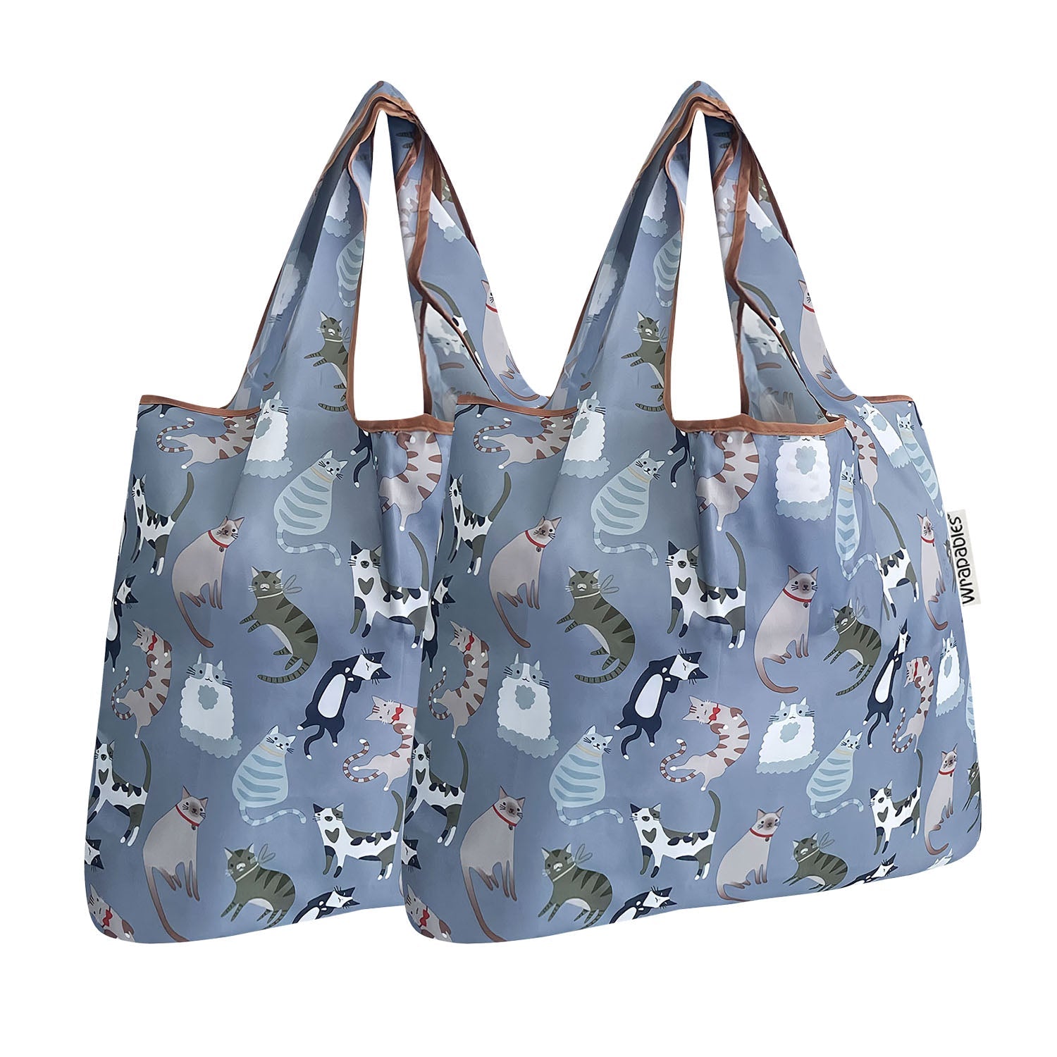 Wrapables Foldable Tote Nylon Reusable Grocery Bag (Set of 2)