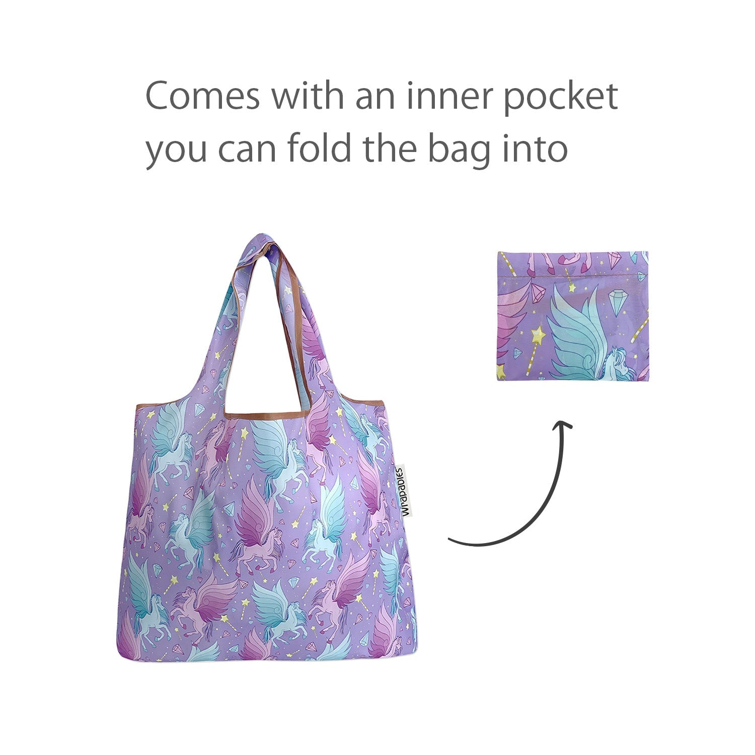Wrapables Foldable Tote Nylon Reusable Grocery Bag (Set of 2)