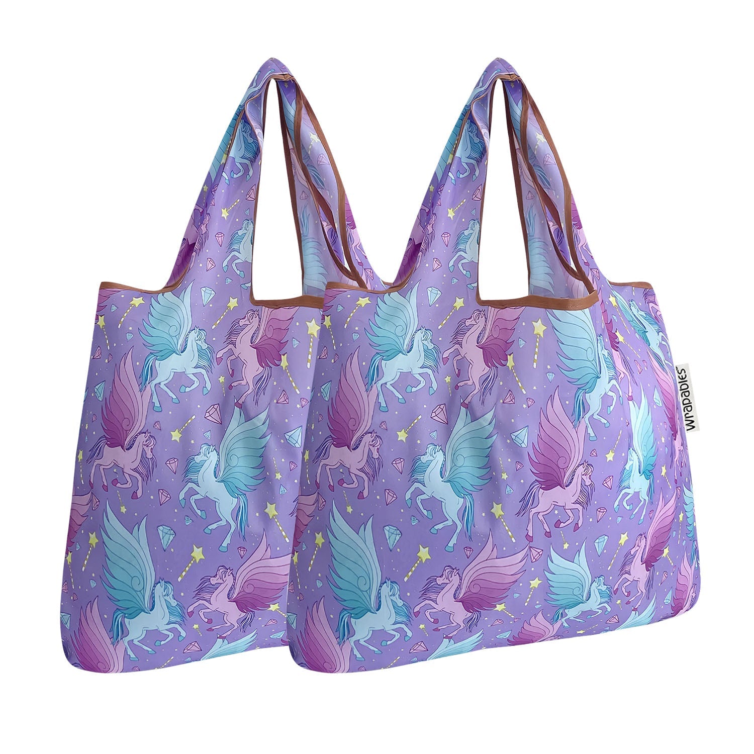 Wrapables Foldable Tote Nylon Reusable Grocery Bag (Set of 2)