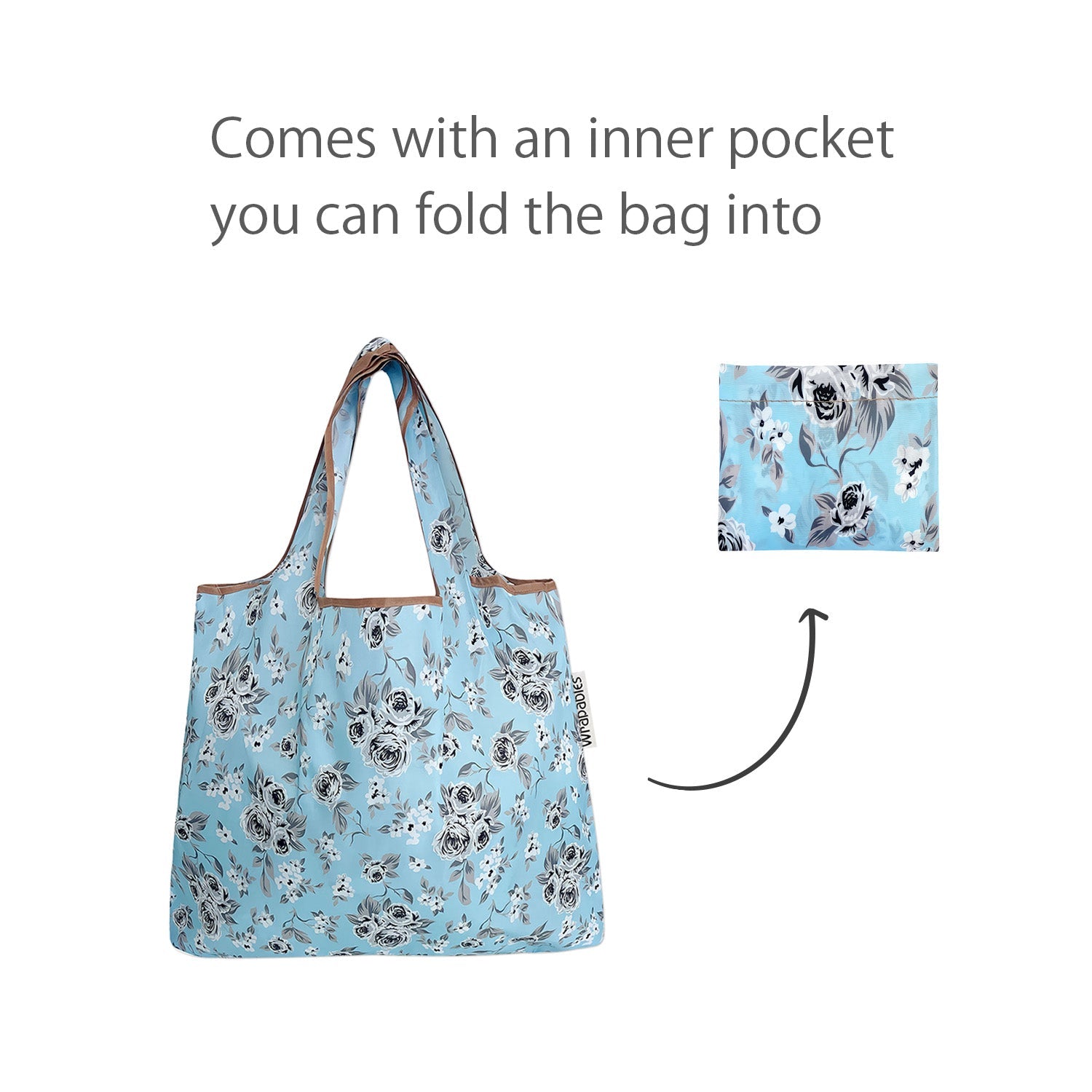 Wrapables Foldable Tote Nylon Reusable Grocery Bag (Set of 2)