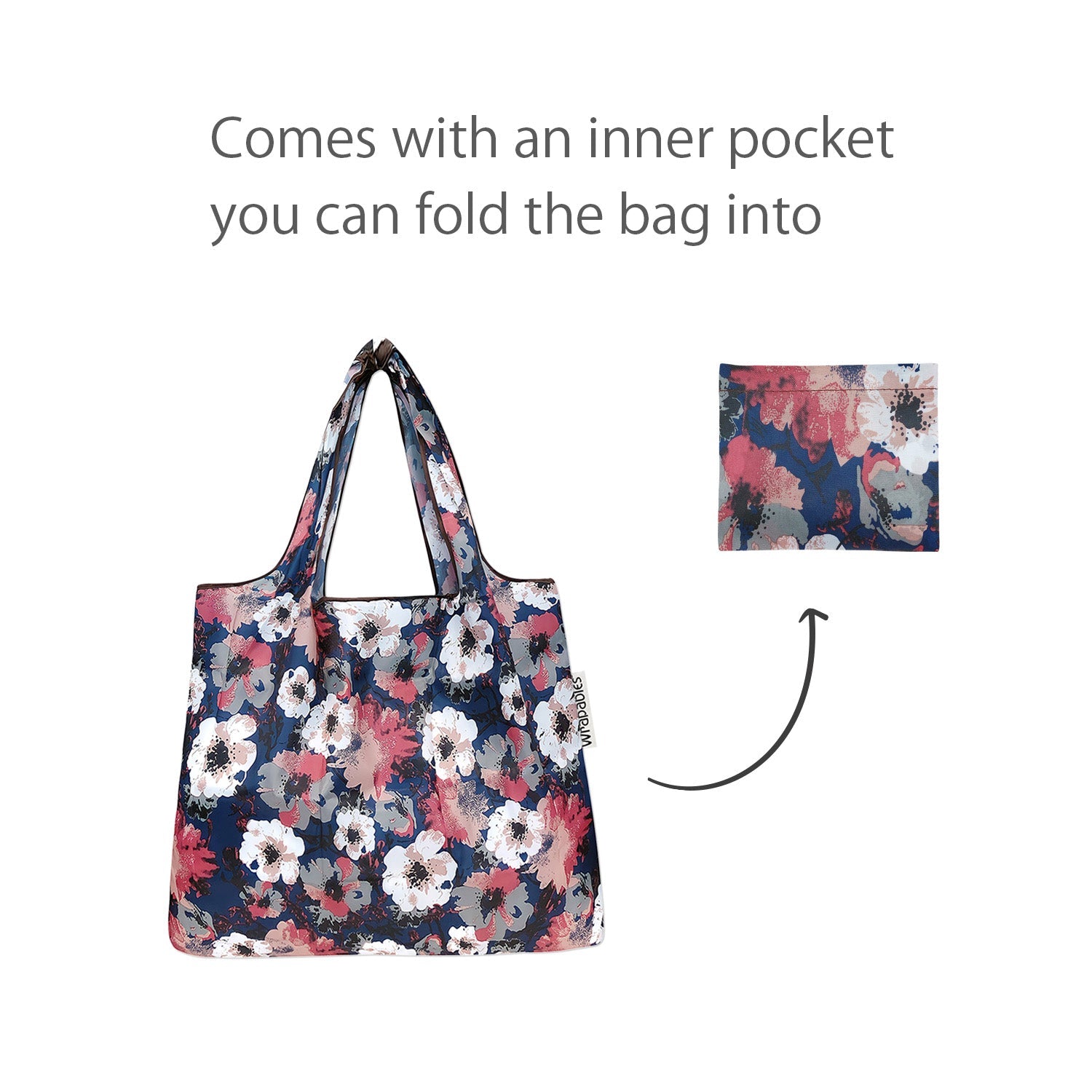 Wrapables Foldable Tote Nylon Reusable Grocery Bag (Set of 2)