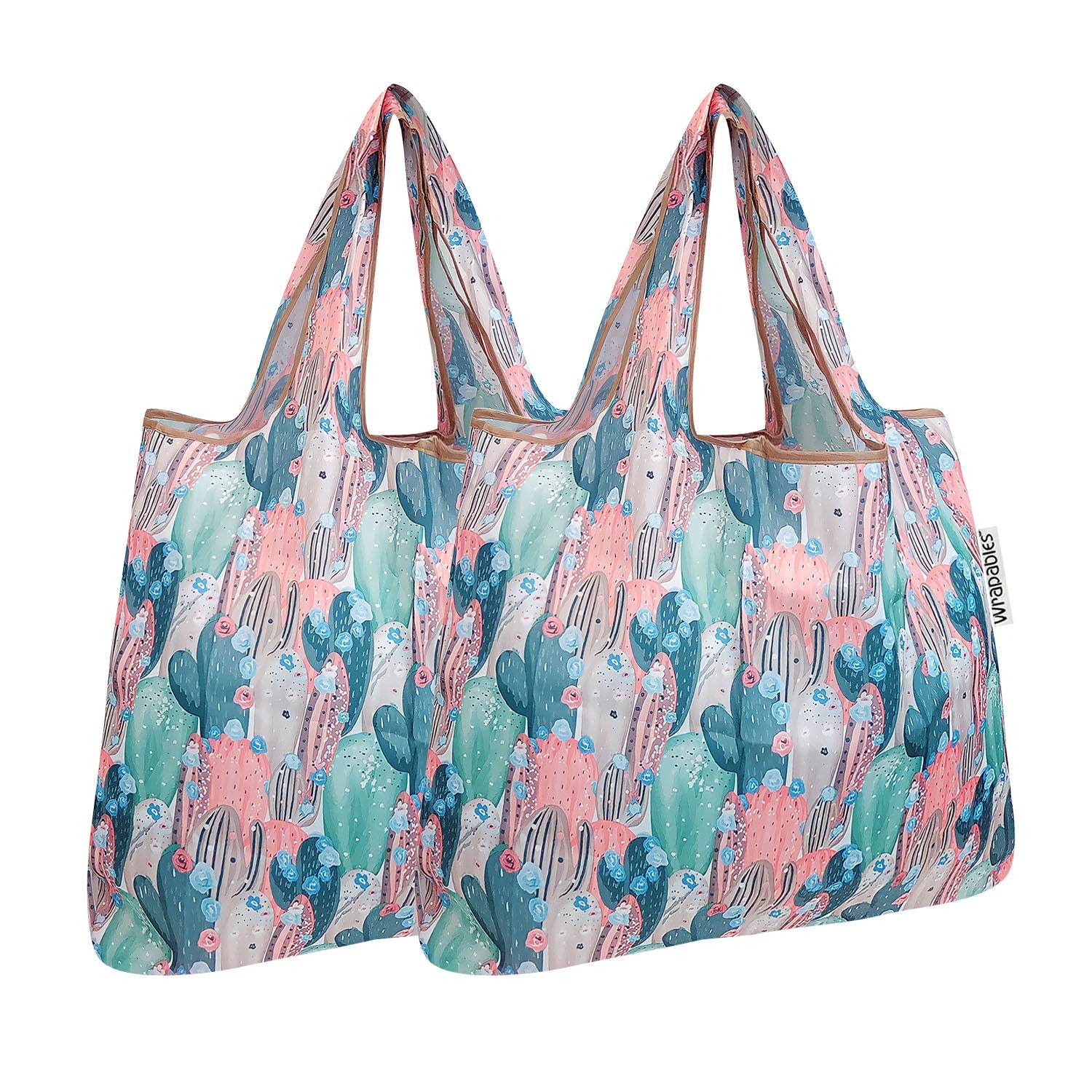 Wrapables Foldable Tote Nylon Reusable Grocery Bag (Set of 2)