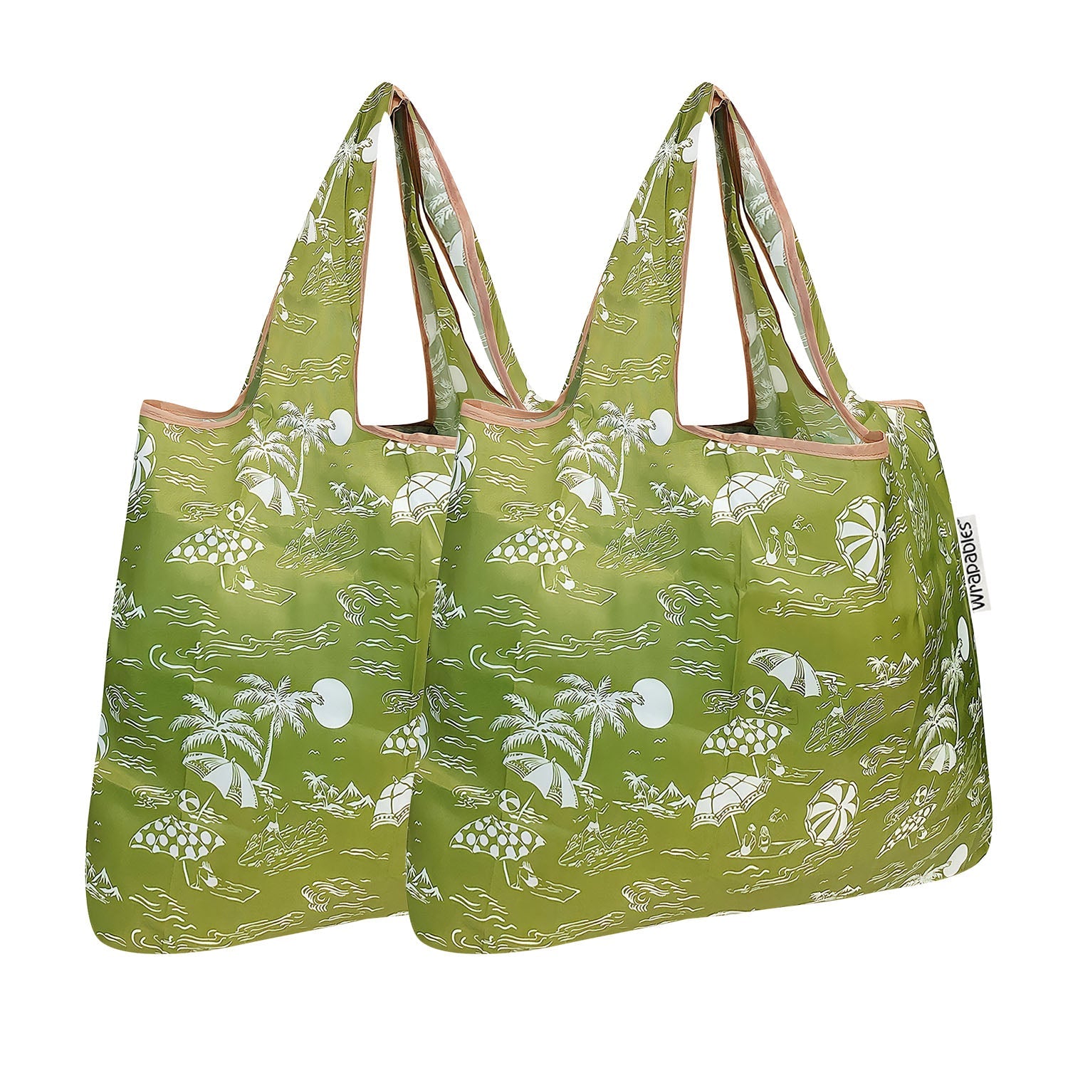 Wrapables Foldable Tote Nylon Reusable Grocery Bag (Set of 2)