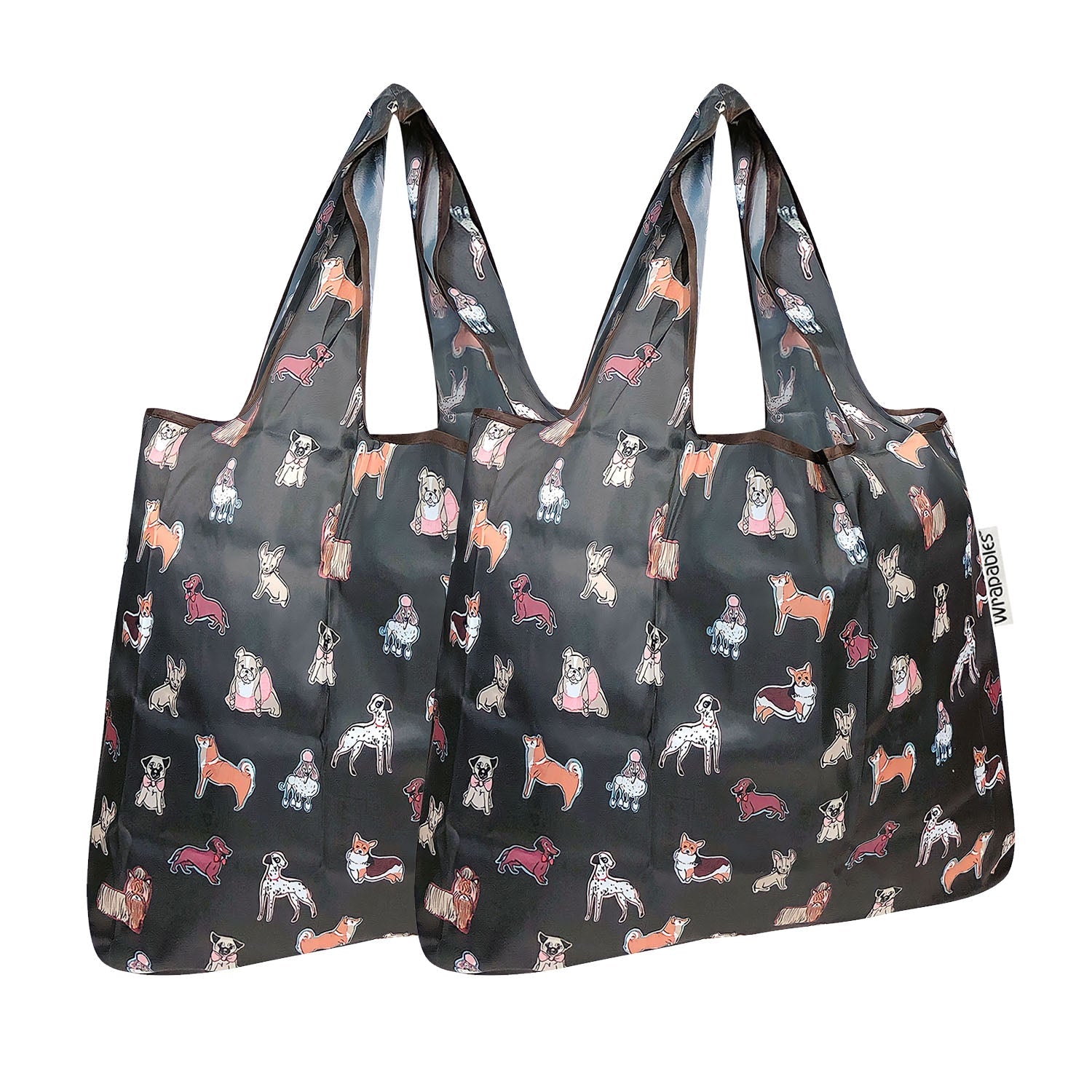 Wrapables Foldable Tote Nylon Reusable Grocery Bag (Set of 2)