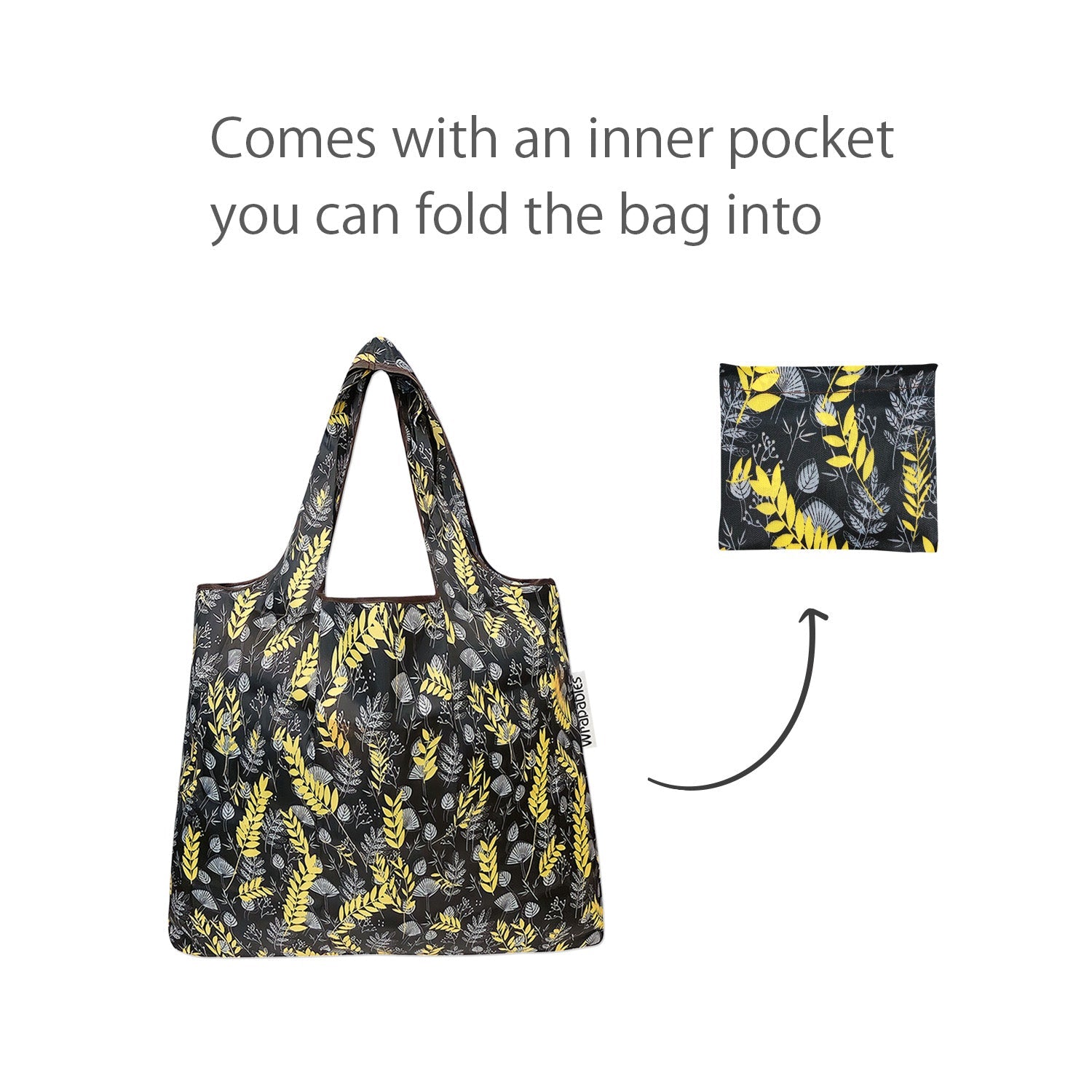 Wrapables Foldable Tote Nylon Reusable Grocery Bag (Set of 2)