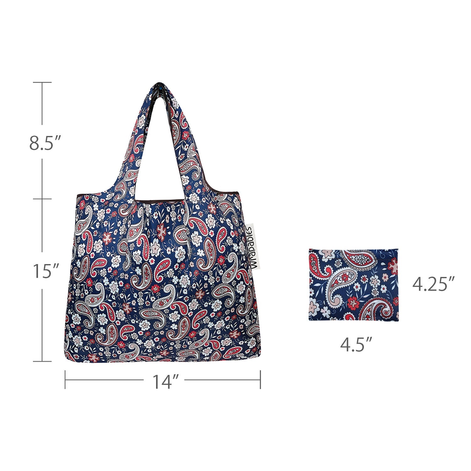 Wrapables Foldable Tote Nylon Reusable Grocery Bag (Set of 2)