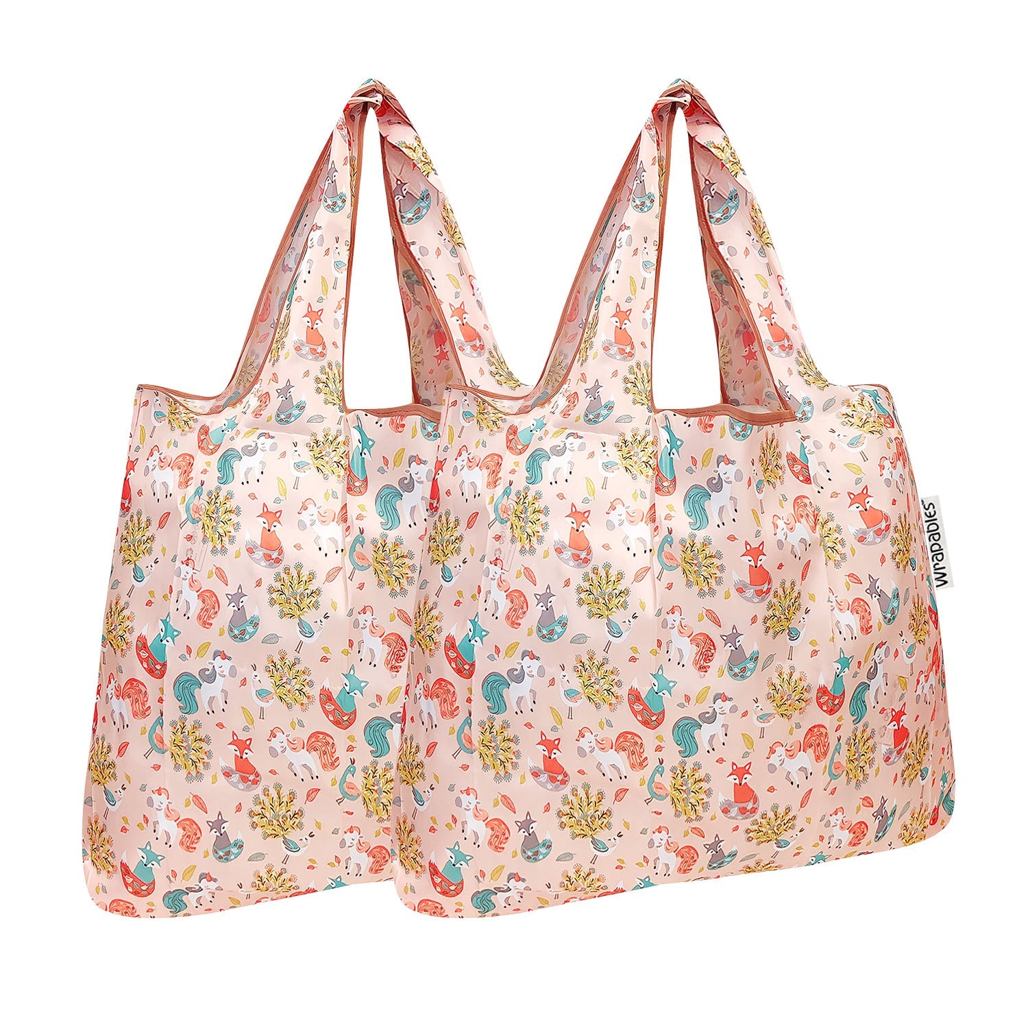 Wrapables Foldable Tote Nylon Reusable Grocery Bag (Set of 2)