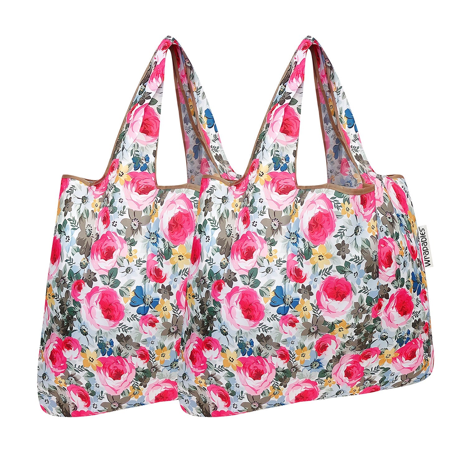 Wrapables Foldable Tote Nylon Reusable Grocery Bag (Set of 2)