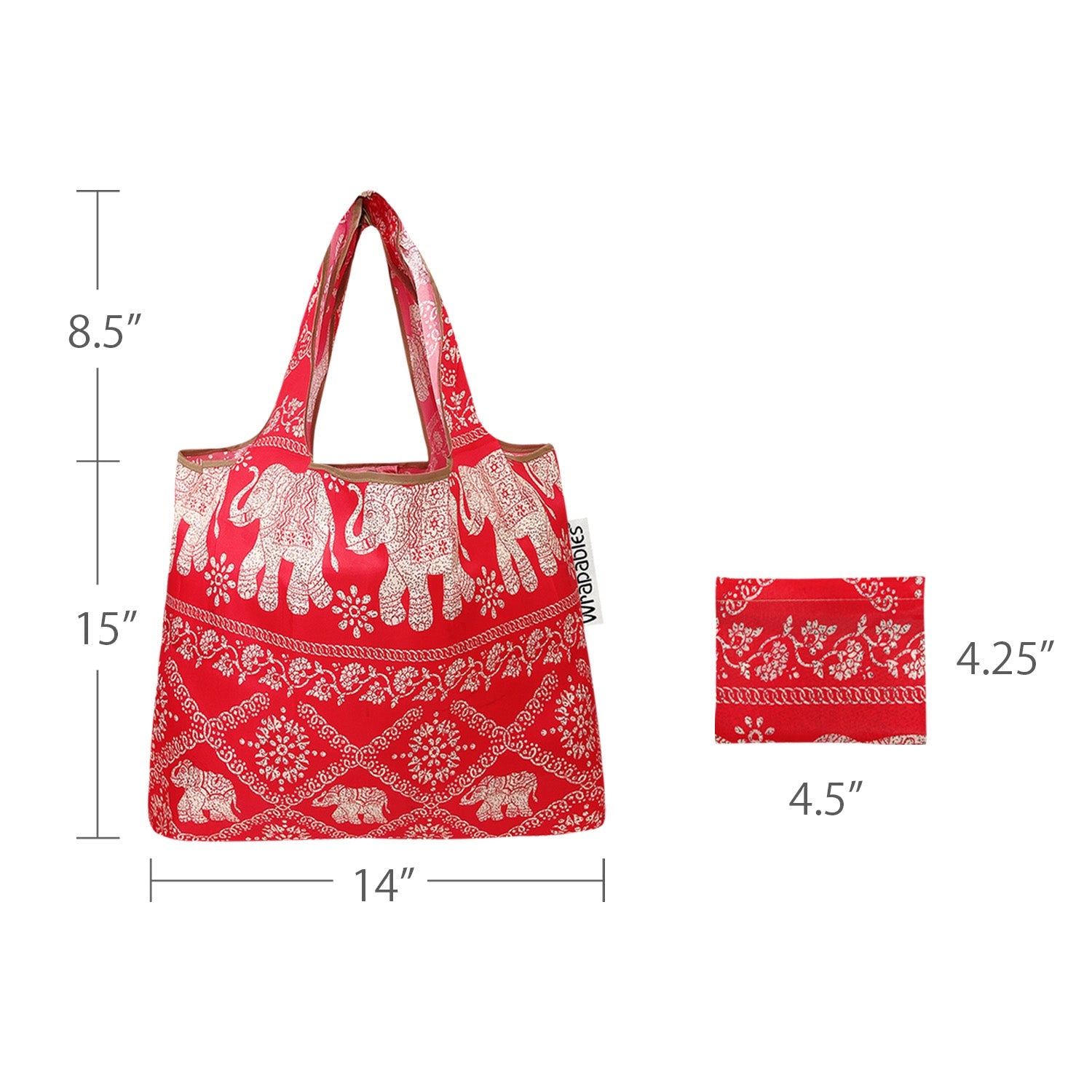 Wrapables Foldable Tote Nylon Reusable Grocery Bag (Set of 2)