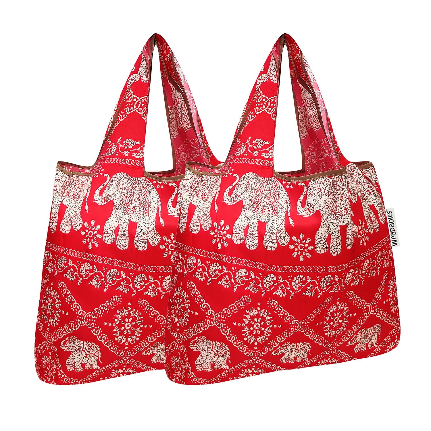 Wrapables Foldable Tote Nylon Reusable Grocery Bag (Set of 2)