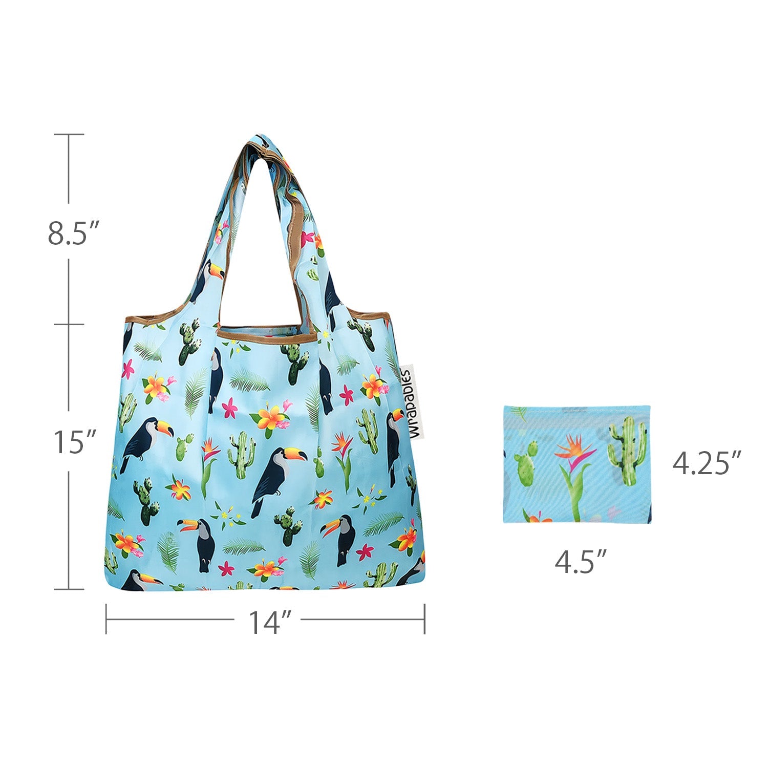 Wrapables Foldable Tote Nylon Reusable Grocery Bag (Set of 2)