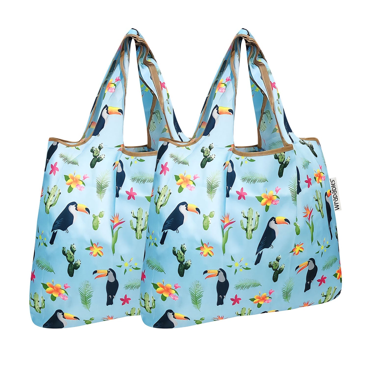 Wrapables Foldable Tote Nylon Reusable Grocery Bag (Set of 2)