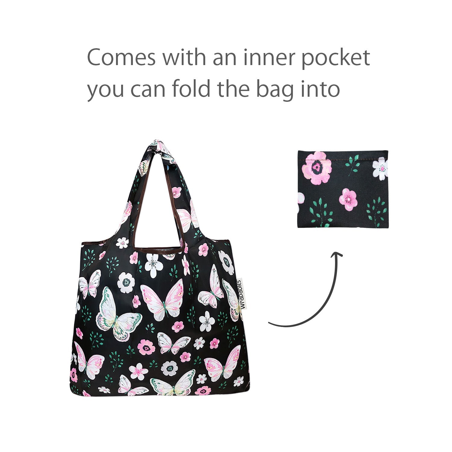 Wrapables Foldable Tote Nylon Reusable Grocery Bag (Set of 2)