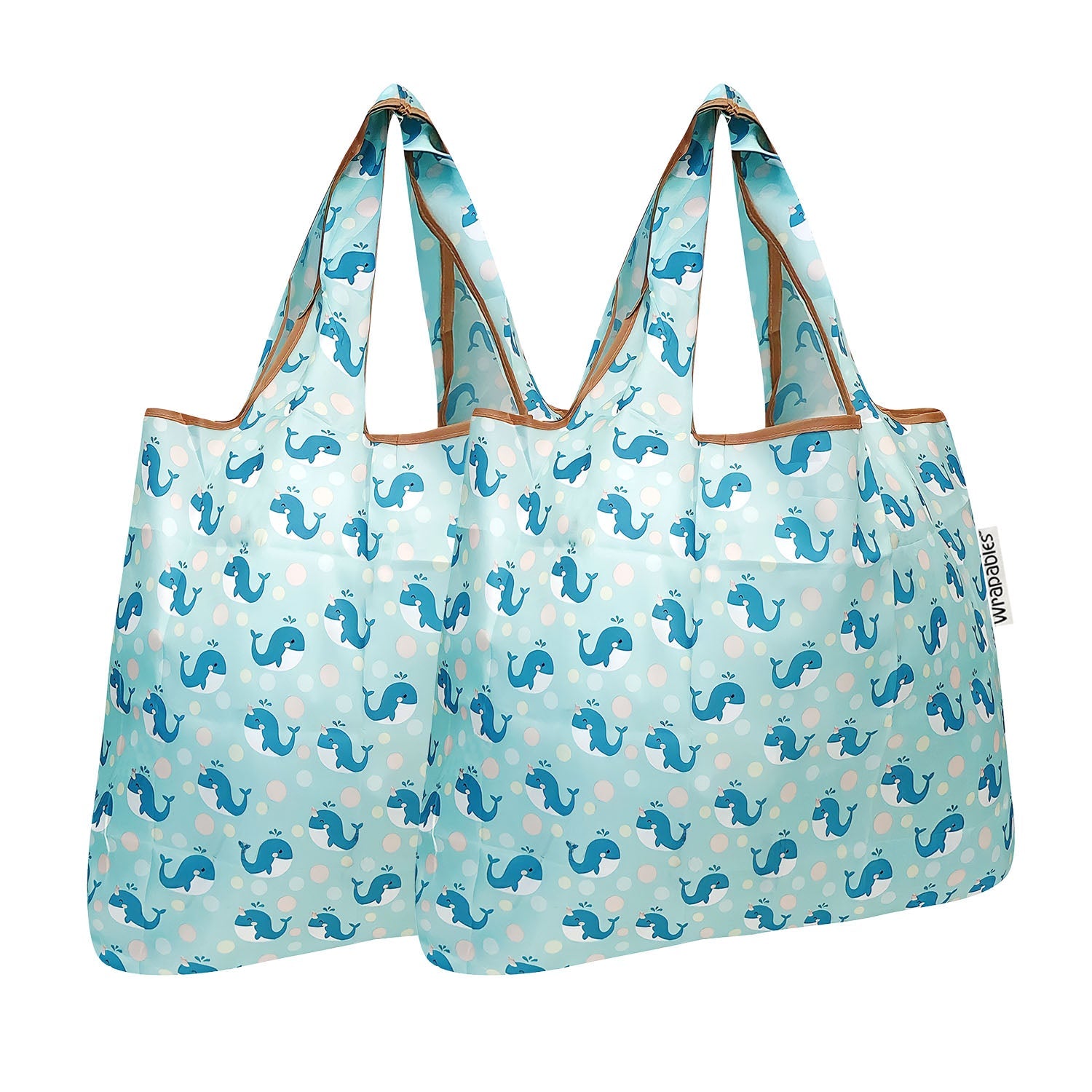Wrapables Foldable Tote Nylon Reusable Grocery Bag (Set of 2)