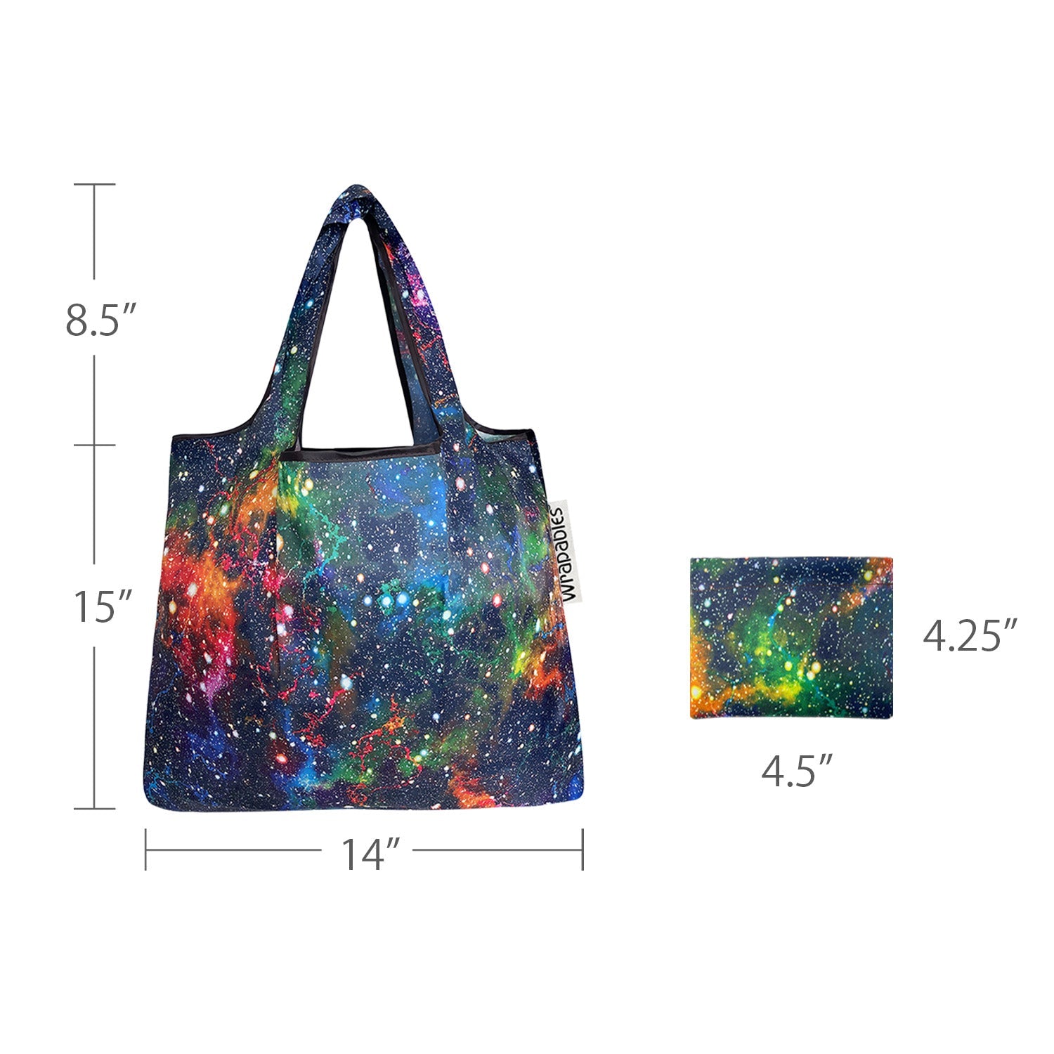 Wrapables Foldable Tote Nylon Reusable Grocery Bag (Set of 2)