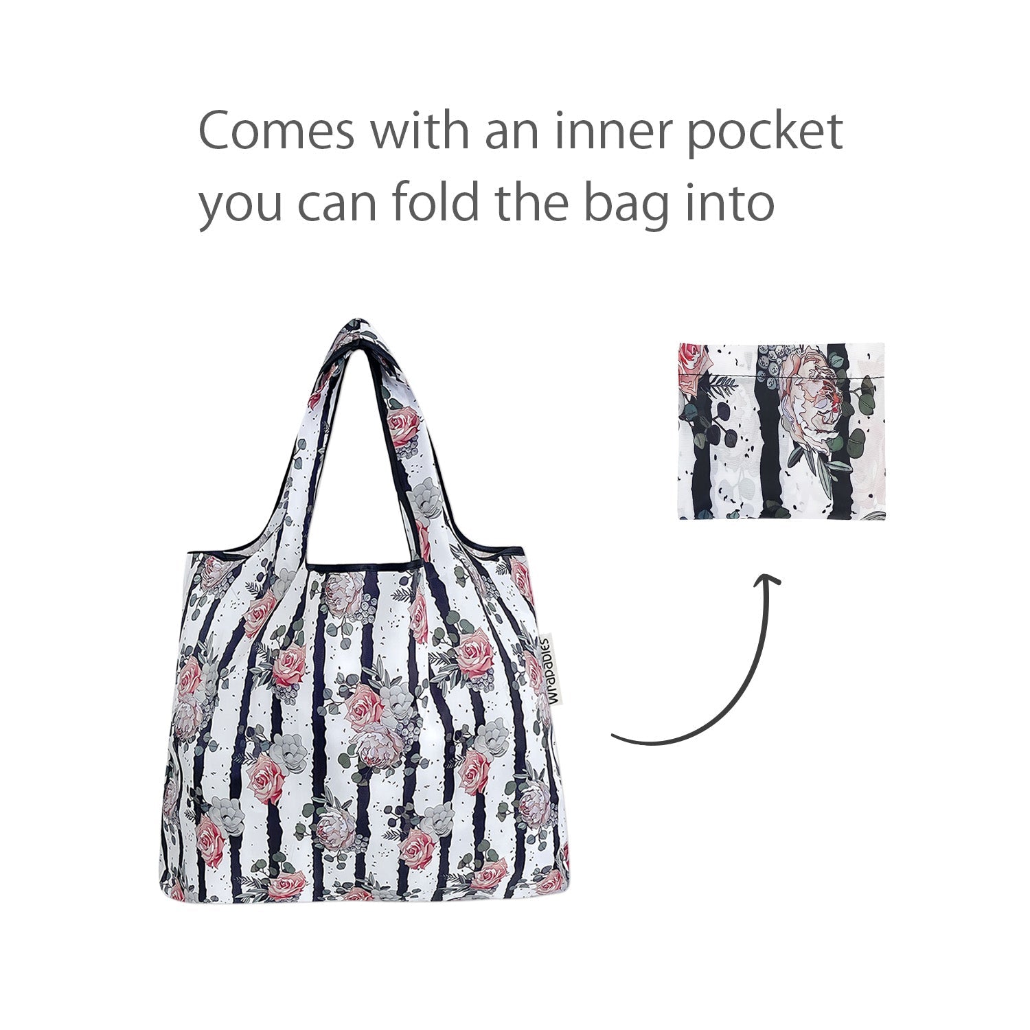 Wrapables Foldable Tote Nylon Reusable Grocery Bag (Set of 2)