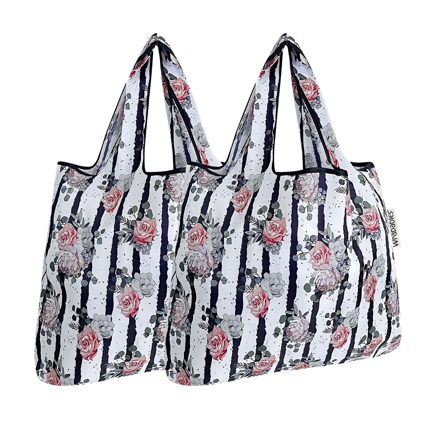 Wrapables Foldable Tote Nylon Reusable Grocery Bag (Set of 2)