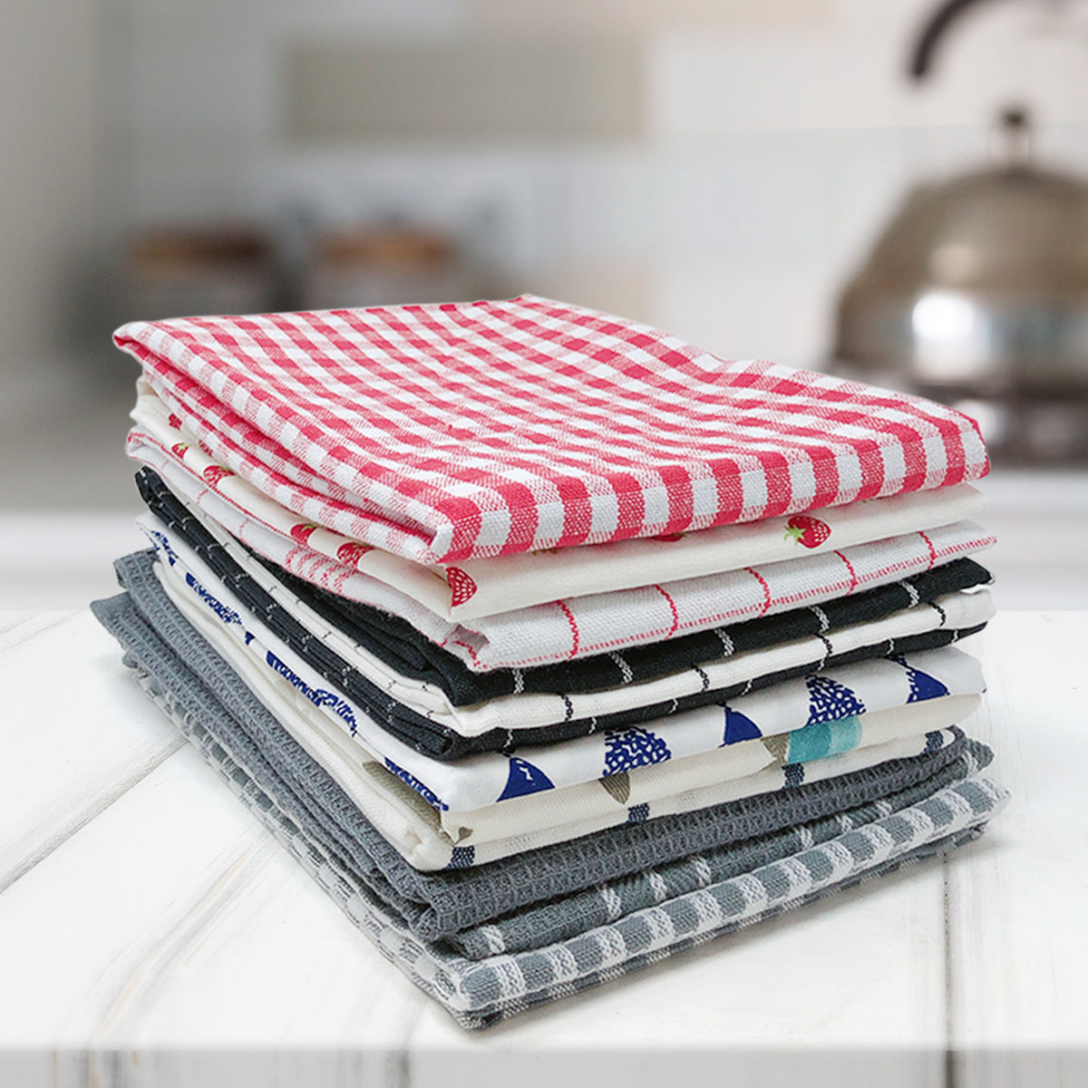 Wrapables 100% Cotton Kitchen Dish Towels (Set of 3)