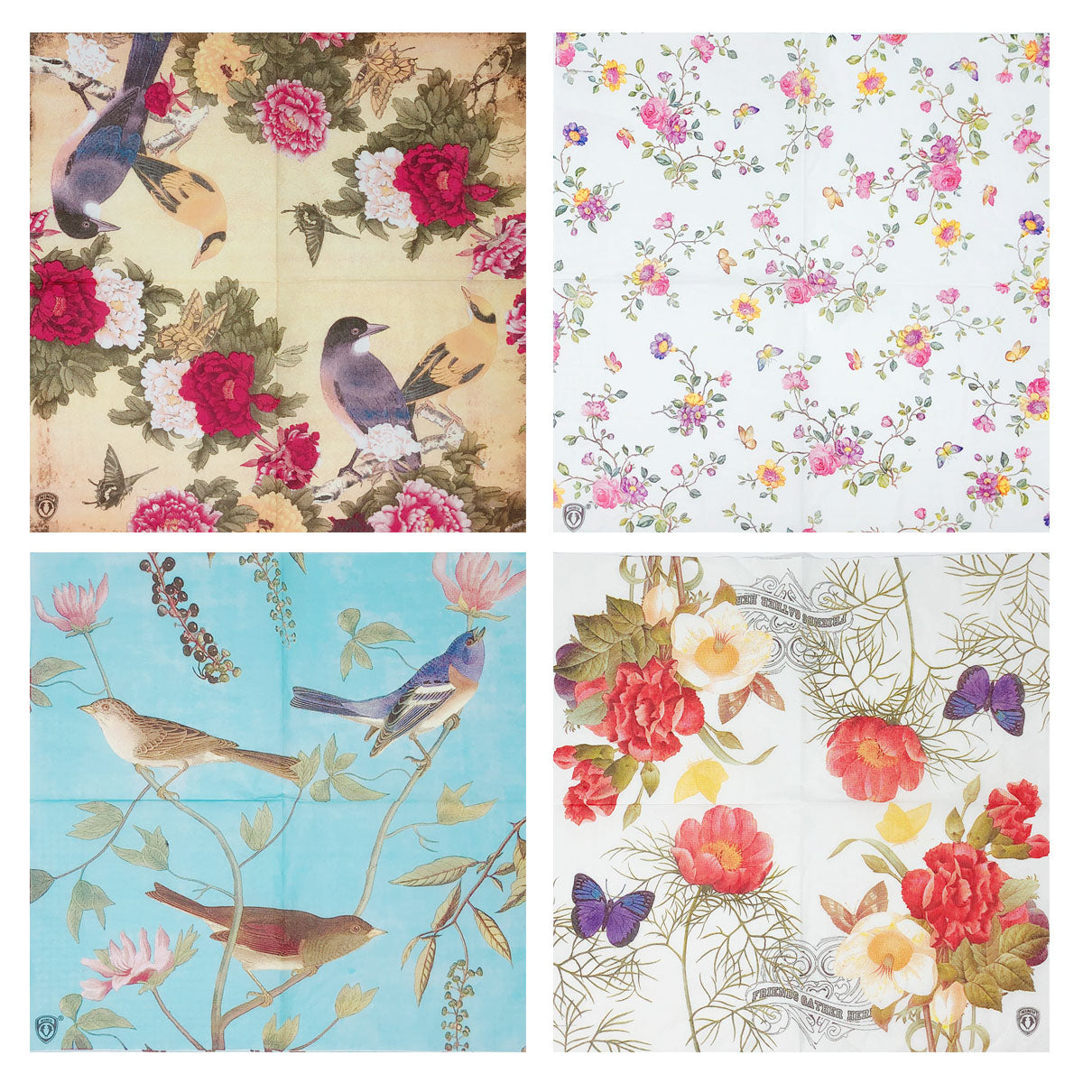 Wrapables Floral 2 Ply Paper Napkins (40 Count) for Wedding, Dinner Party, Tea Party, Decorative Decoupage