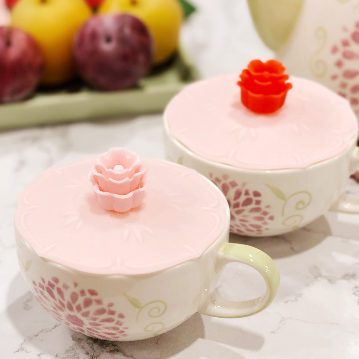 Wrapables Silicone Cup Lids, Anti-Dust Airtight Mug Covers for Hot and Cold Beverages (Set of 6)