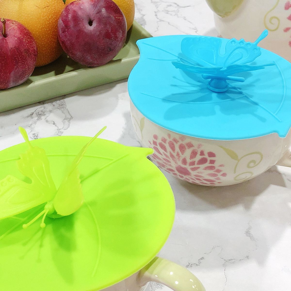Wrapables Silicone Cup Lids, Anti-Dust Airtight Mug Covers for Hot and Cold Beverages (Set of 6)