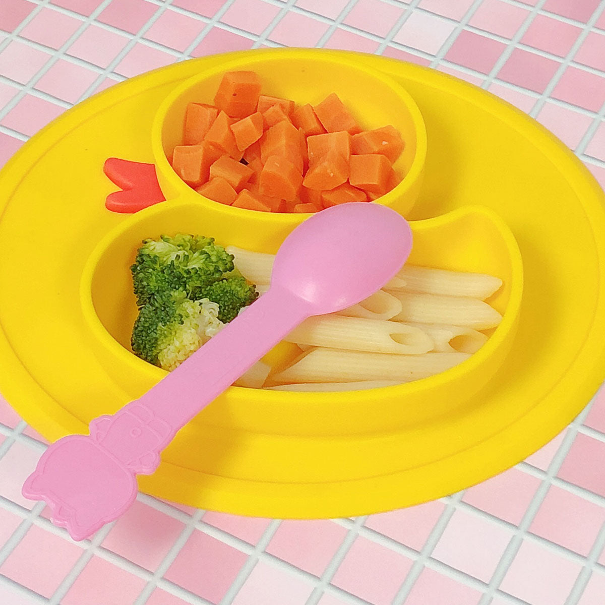 Wrapables Silicone Placemat + Suction Food Plate for Baby, Duck