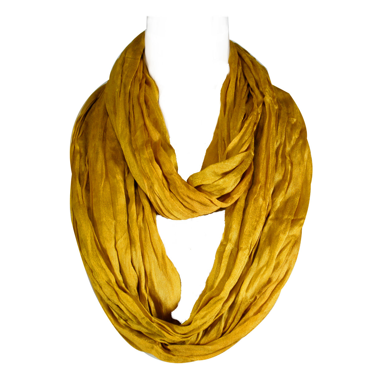 Wrapables Lightweight Silky Soft Infinity Loop Scarf, Gold Yellow