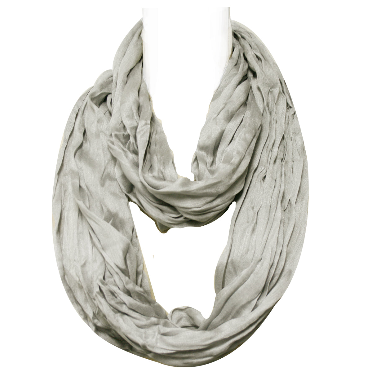 Wrapables Lightweight Silky Soft Infinity Loop Scarf, Silver Grey