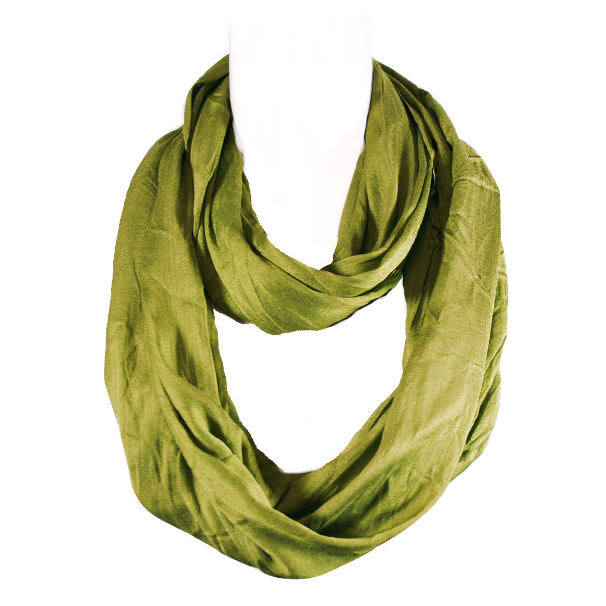 Wrapables Lightweight Silky Soft Infinity Loop Scarf, Olive