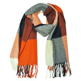 Wrapables Winter Warm Plaid Long Scarf Wrap, Orange