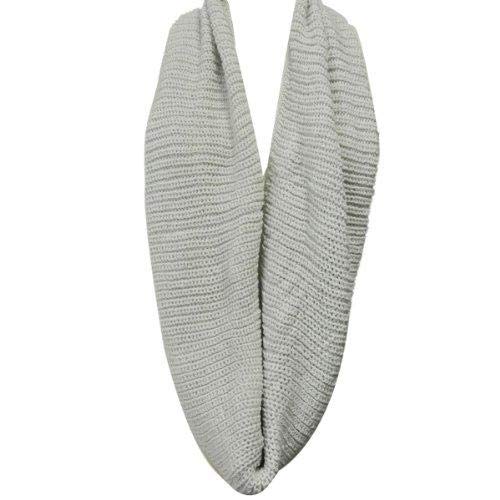 Wrapables Solid Color Warm Winter Knit Infinity Scarf, Platinum