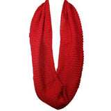 Wrapables Solid Color Warm Winter Knit Infinity Scarf, Cherry Red