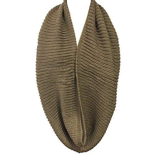 Wrapables Solid Color Warm Winter Knit Infinity Scarf, Brown