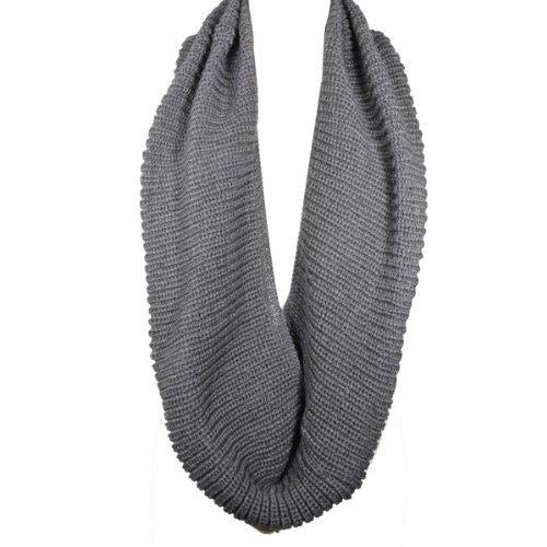 Wrapables Solid Color Warm Winter Knit Infinity Scarf, Gray