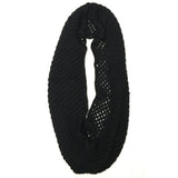 Wrapables Solid Color Warm Winter Knit Infinity Scarf, Black_A