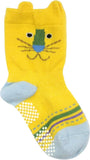 Wrapables Peek A Boo Animal Non-Skid Toddler Socks (Set of 6), Owl & Lion, Small